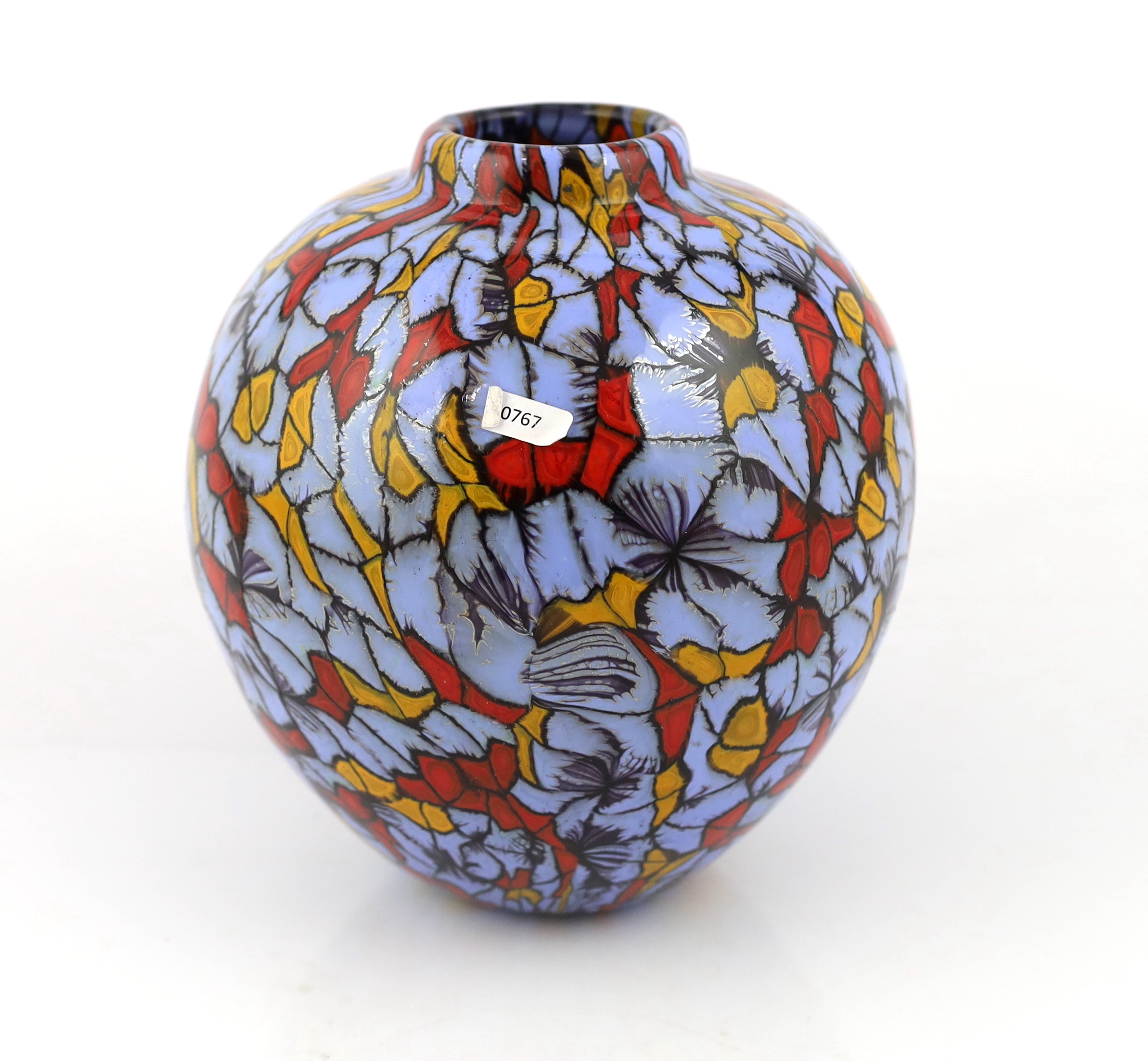 Vittorio Ferro (1925-2012), a Murano glass Murrine ovoid vase